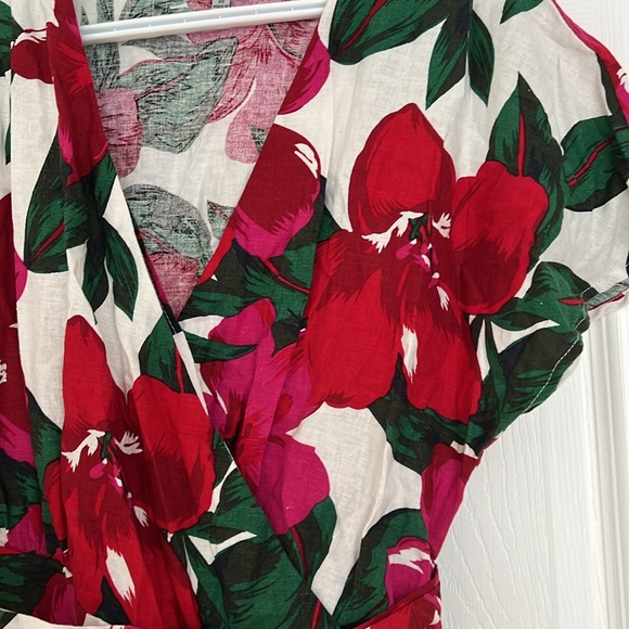 Floral linen mini dress - Picture 3 of 4